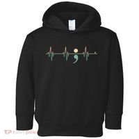 Suicide Awareness Heartbeat Ribbon Toddler Hoodie thumb 0