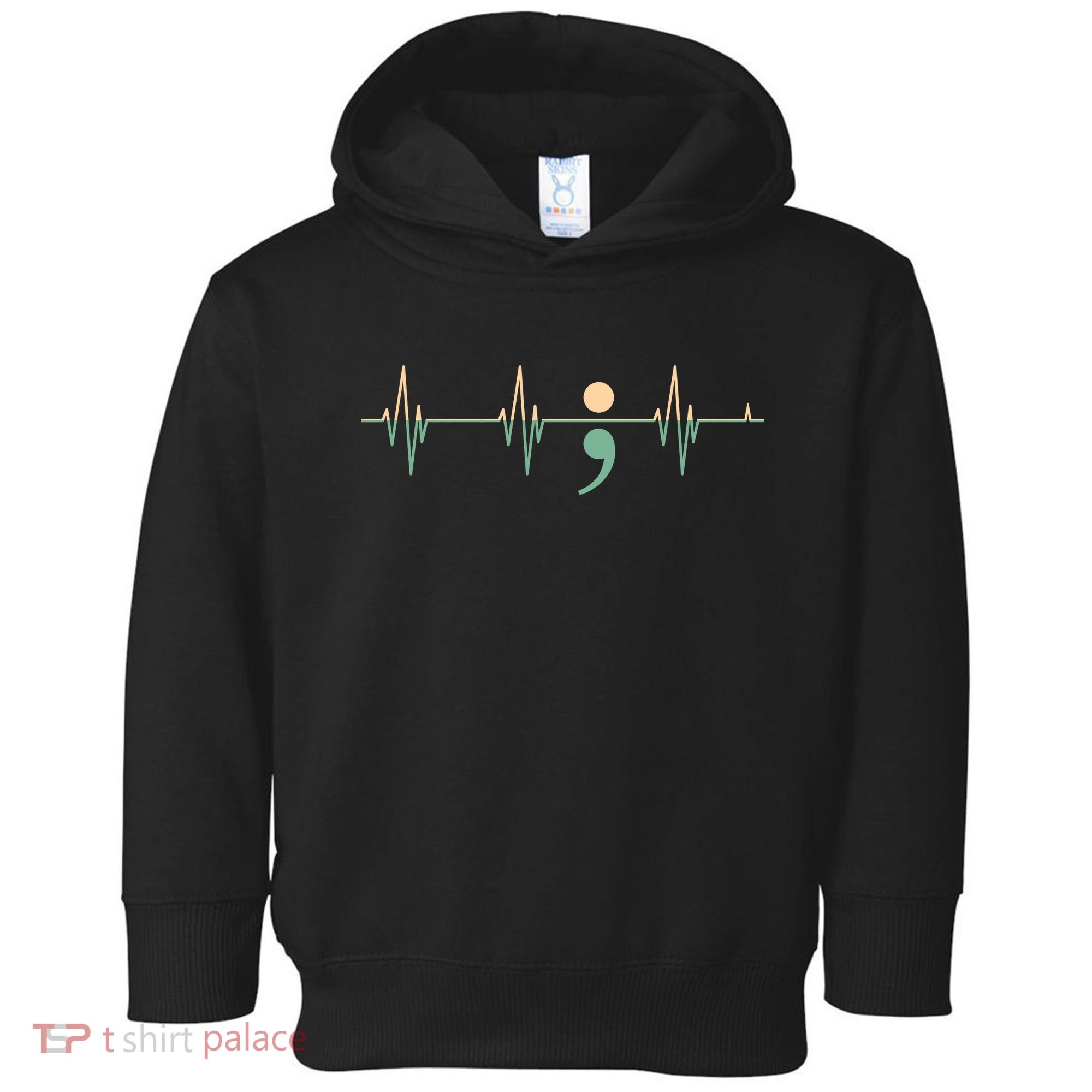 Suicide Awareness Heartbeat Ribbon Toddler Hoodie