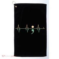 Suicide Awareness Heartbeat Ribbon Golf Towel thumb 0