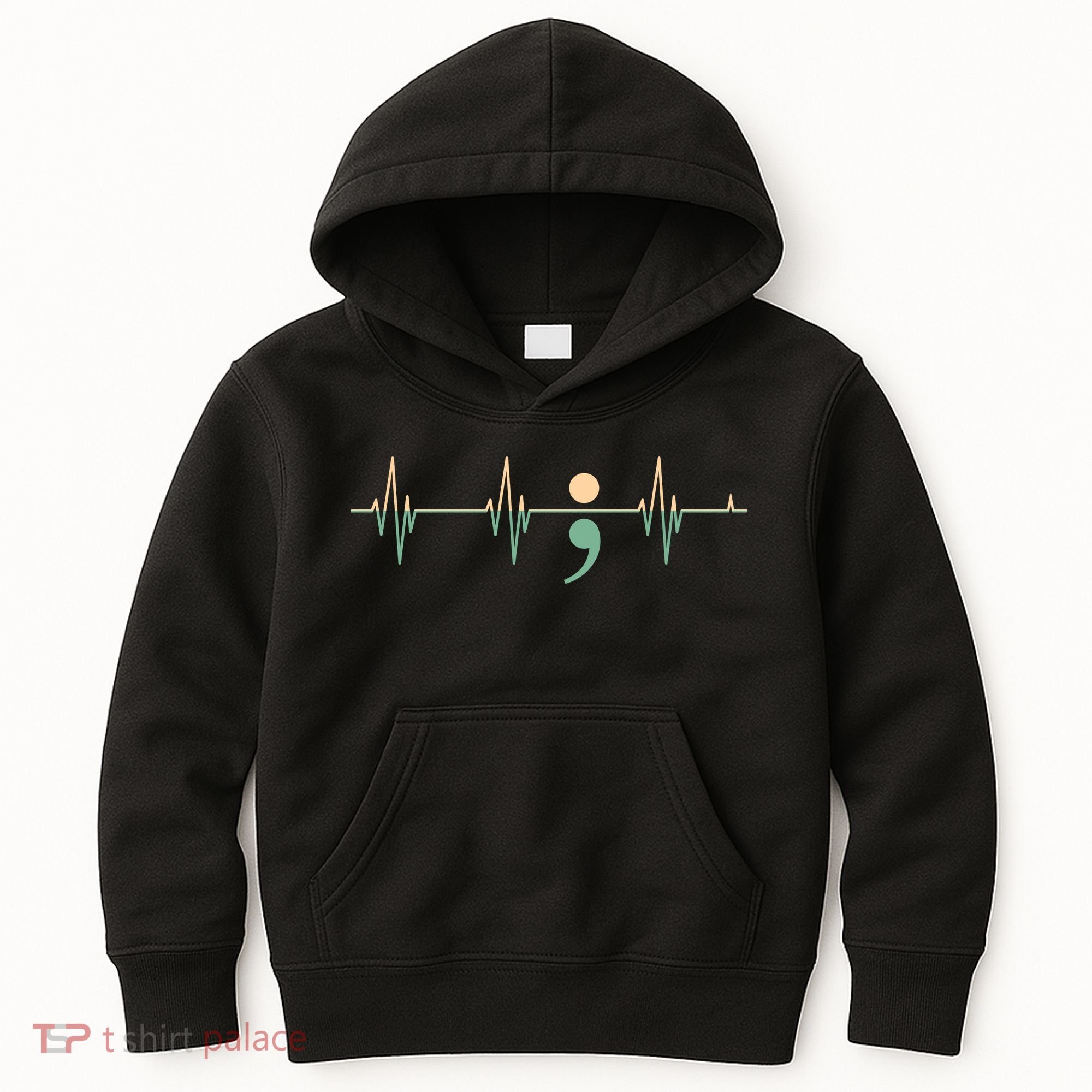 Suicide Awareness Heartbeat Ribbon Kids Hoodie