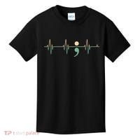 Suicide Awareness Heartbeat Ribbon Kids T-Shirt thumb 0
