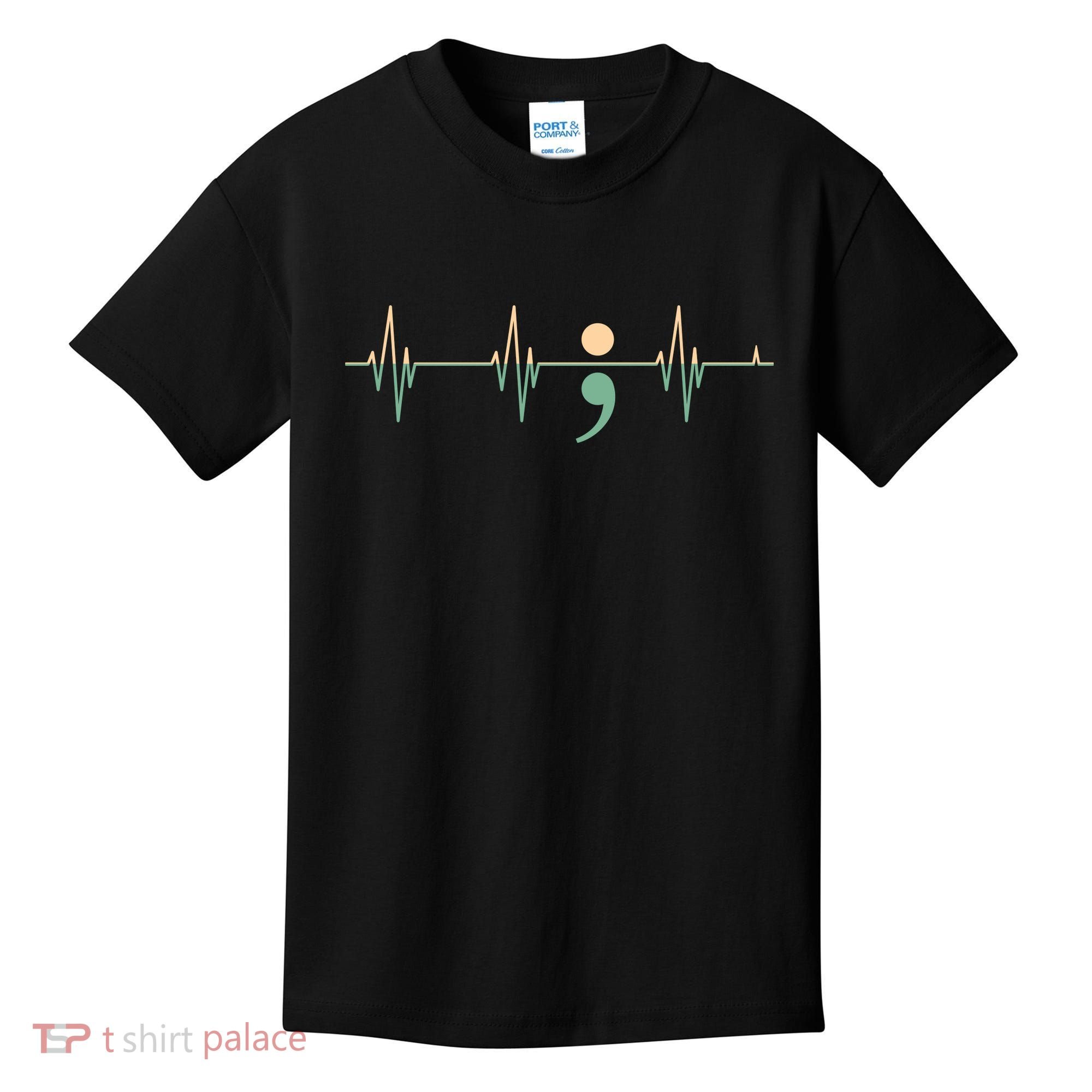 Suicide Awareness Heartbeat Ribbon Kids T-Shirt