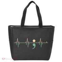 Suicide Awareness Heartbeat Ribbon Tote Bag thumb 0