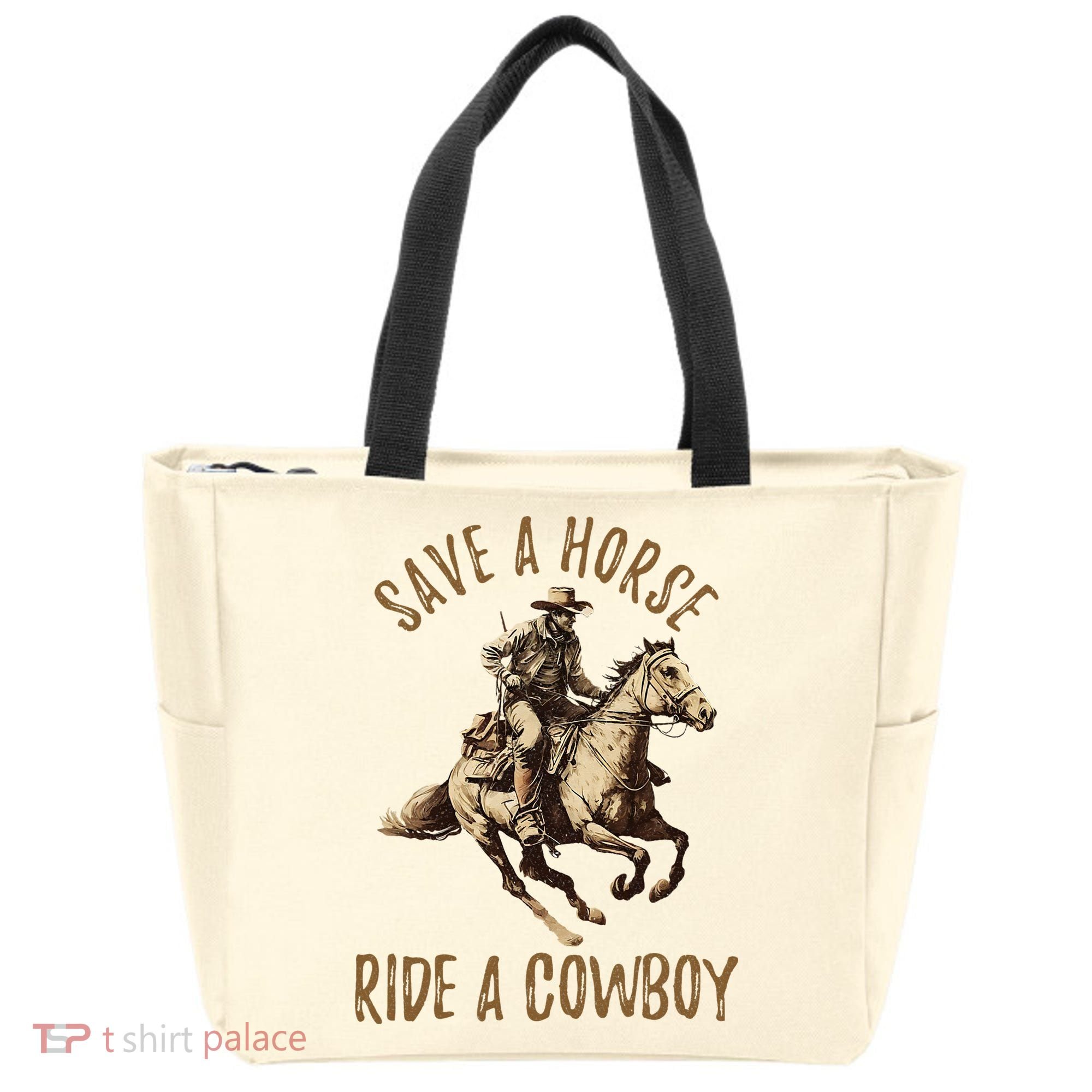 Save A Horse Ride A Cow Horseback Riding Tote Bag