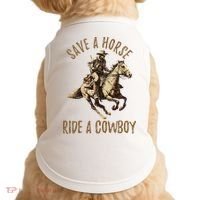 Save A Horse Ride A Cow Horseback Riding Doggie Tank thumb 0