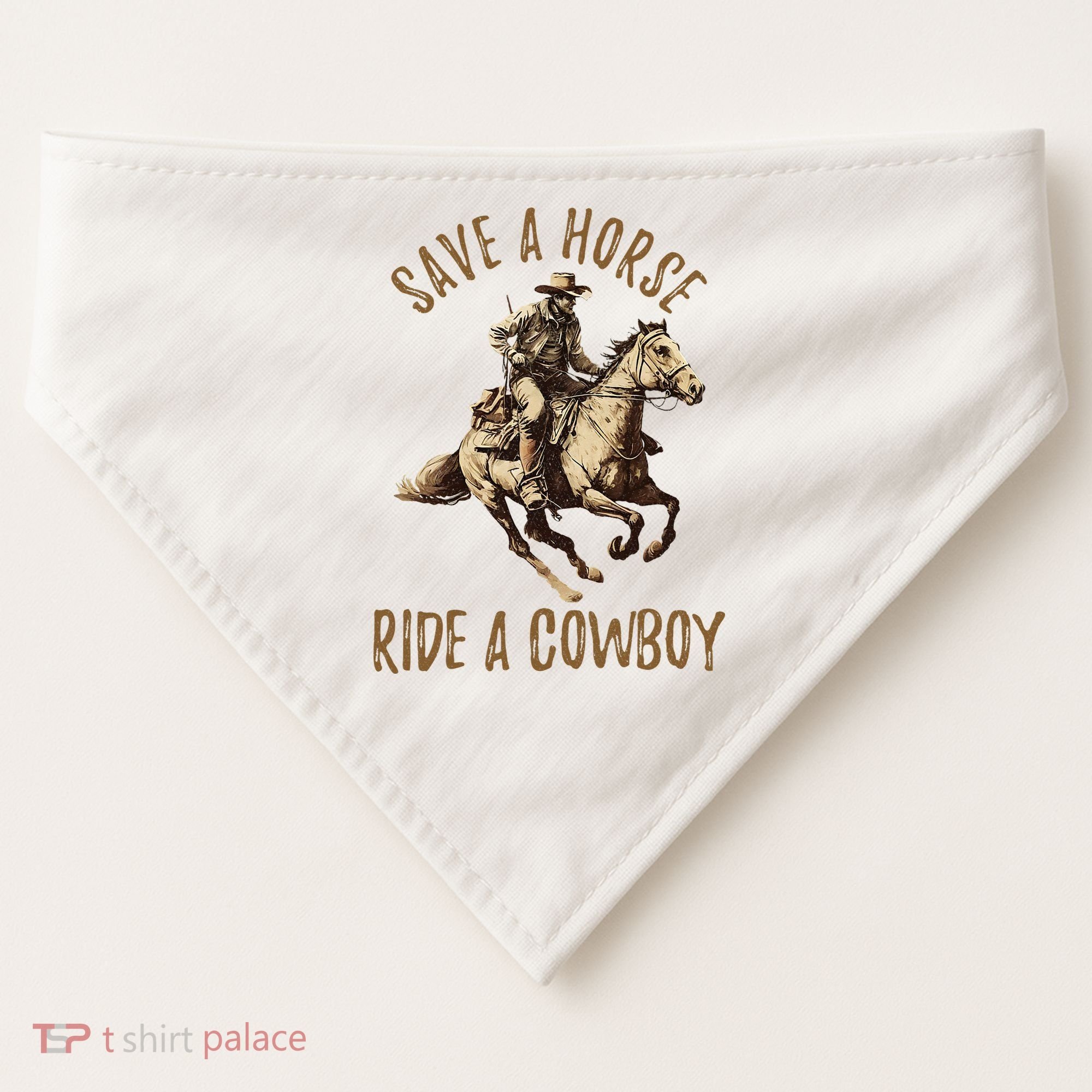 Save A Horse Ride A Cow Horseback Riding USA-Made Doggie Bandana