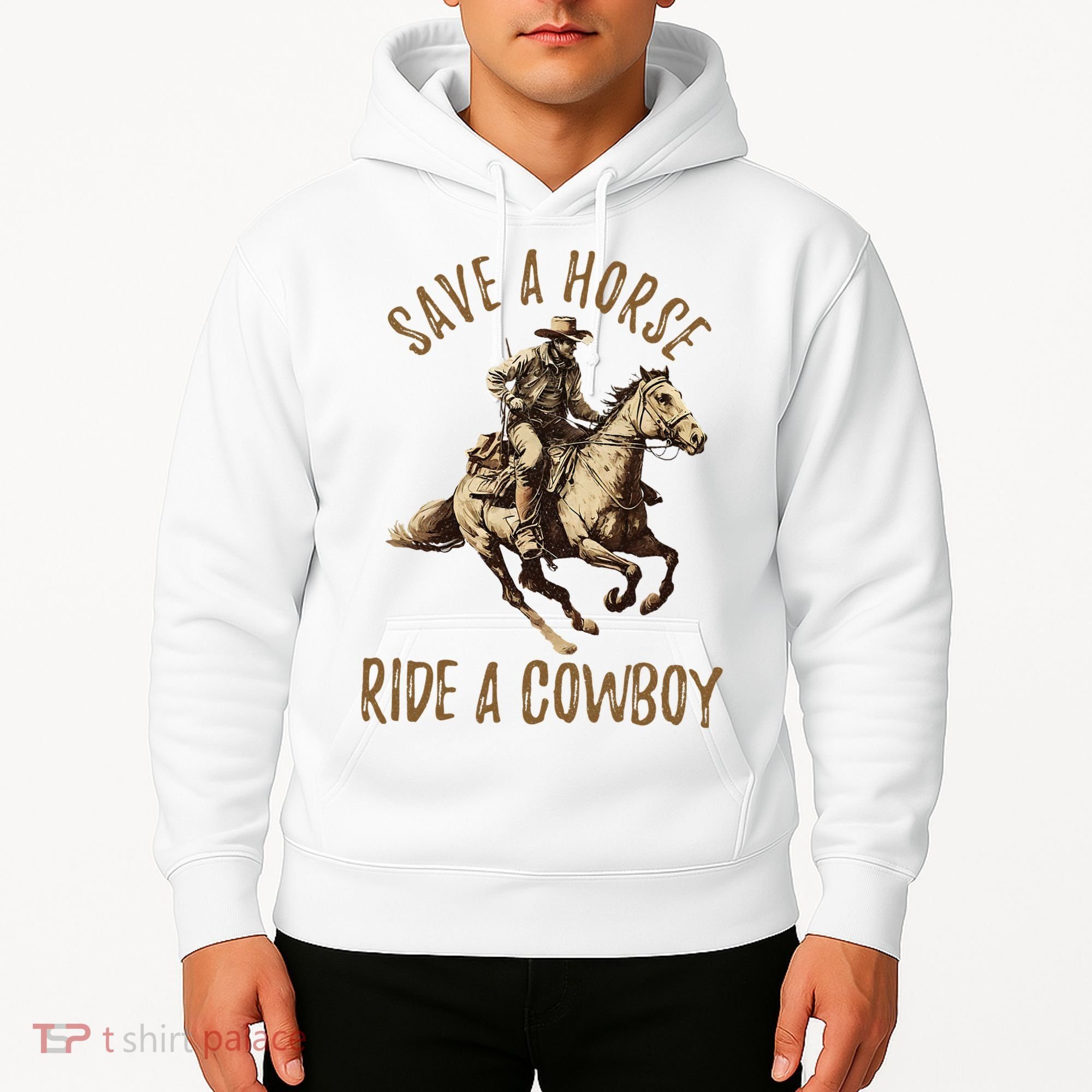 Save A Horse Ride A Cow Horseback Riding Hoodie