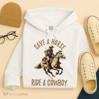 Save A Horse Ride A Cow Horseback Riding Hoodie thumb 4