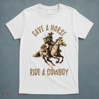 Save A Horse Ride A Cow Horseback Riding T-Shirt thumb 5