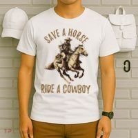 Save A Horse Ride A Cow Horseback Riding T-Shirt thumb 6
