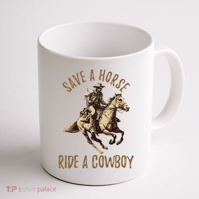 Save A Horse Ride A Cow Horseback Riding Coffee Mug back