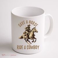 Save A Horse Ride A Cow Horseback Riding Coffee Mug thumb 1