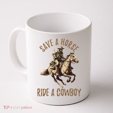 Save A Horse Ride A Cow Horseback Riding Coffee Mug