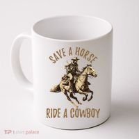 Save A Horse Ride A Cow Horseback Riding Coffee Mug thumb 0