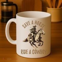 Save A Horse Ride A Cow Horseback Riding Coffee Mug thumb 4