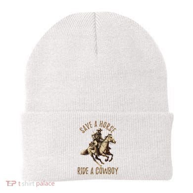 Save A Horse Ride A Cow Horseback Riding Beanie