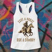 Save A Horse Ride A Cow Horseback Riding Women's Tank Top thumb 3