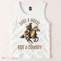 Save A Horse Ride A Cow Horseback Riding Tank Top thumb 2