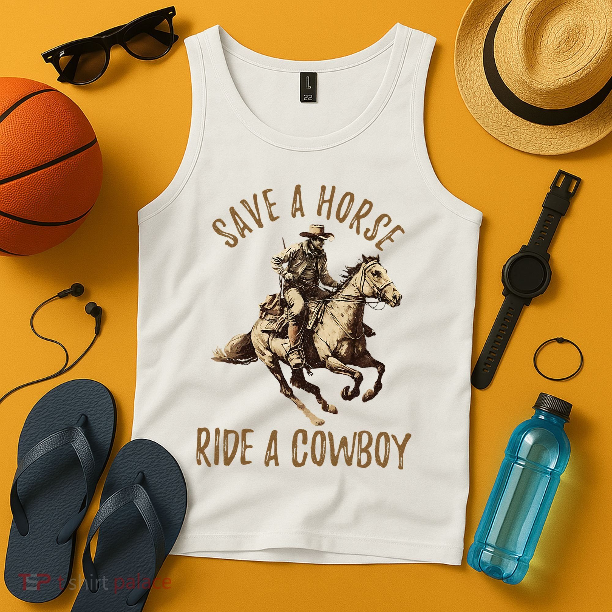 Save A Horse Ride A Cow Horseback Riding Tank Top