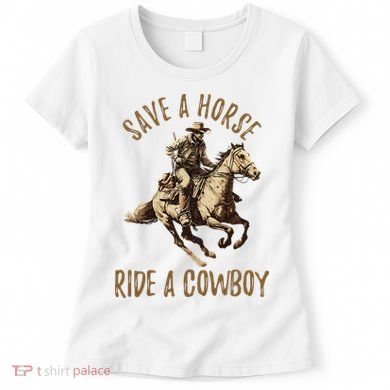 Save A Horse Ride A Cow Horseback Riding Women's T-Shirt