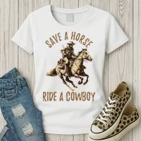 Save A Horse Ride A Cow Horseback Riding Women's T-Shirt thumb 3