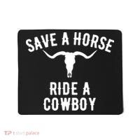 Save a Horse Ride a Cow funny horse racing Mousepad thumb 0