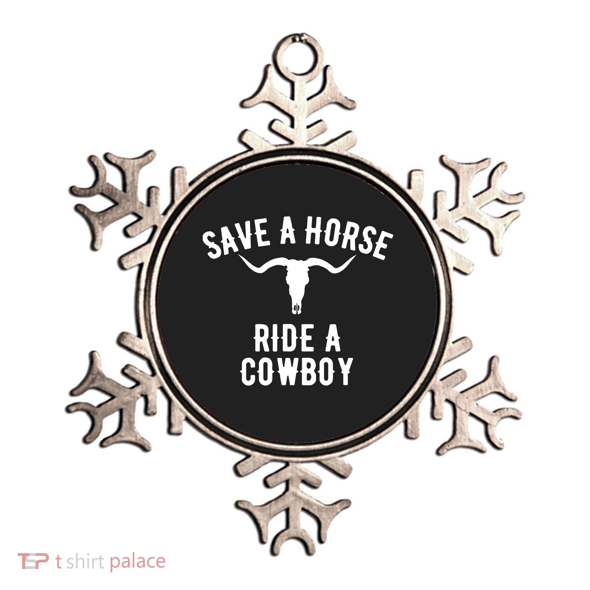 Save a Horse Ride a Cow funny horse racing Ornament