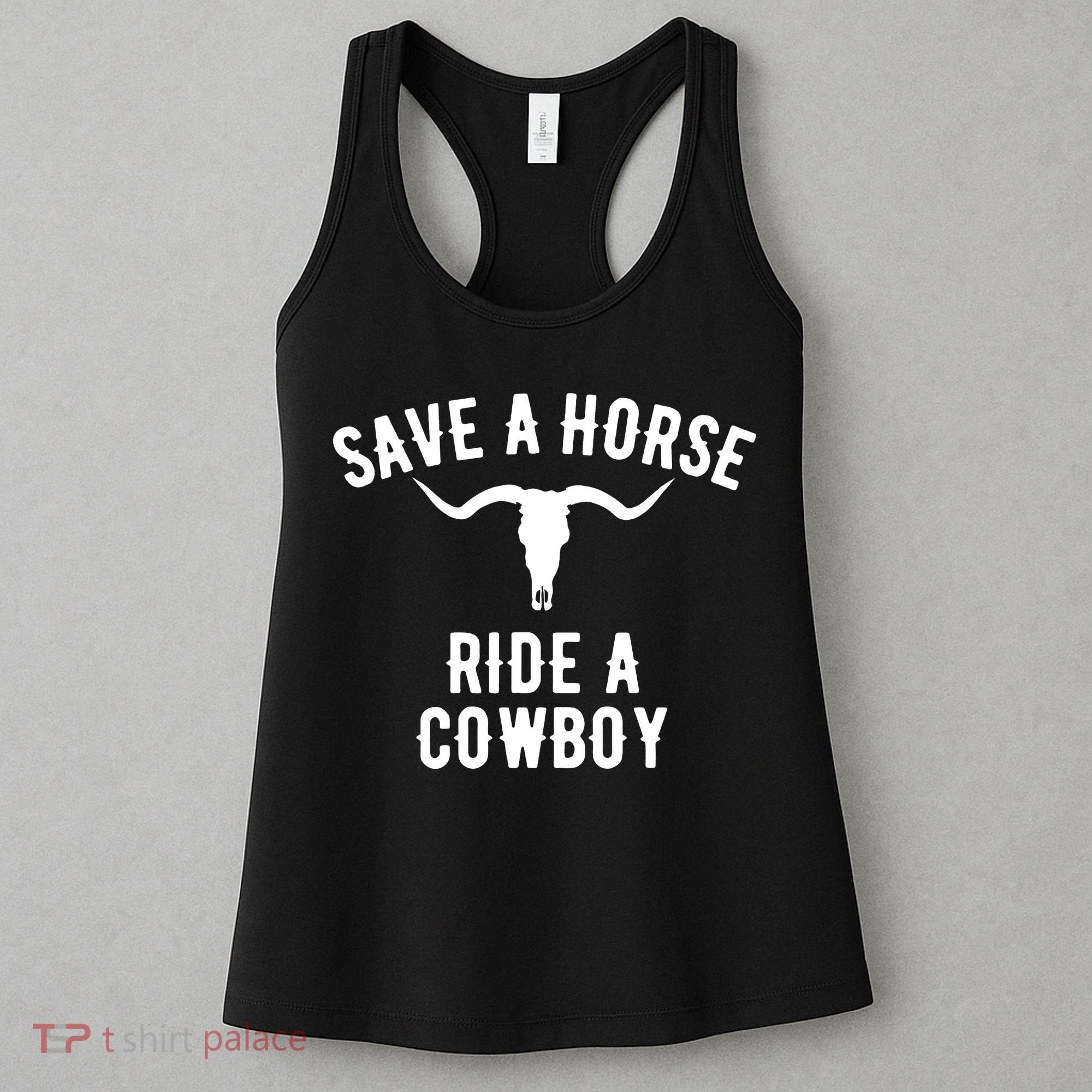 Save a Horse Ride a Cow funny horse racing Women's Tank Top