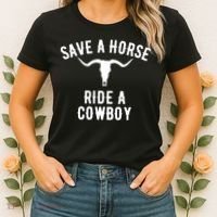 Save a Horse Ride a Cow funny horse racing Women's T-Shirt thumb 2