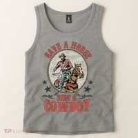 Save A Horse Ride A Cowboy Tank Top thumb 2