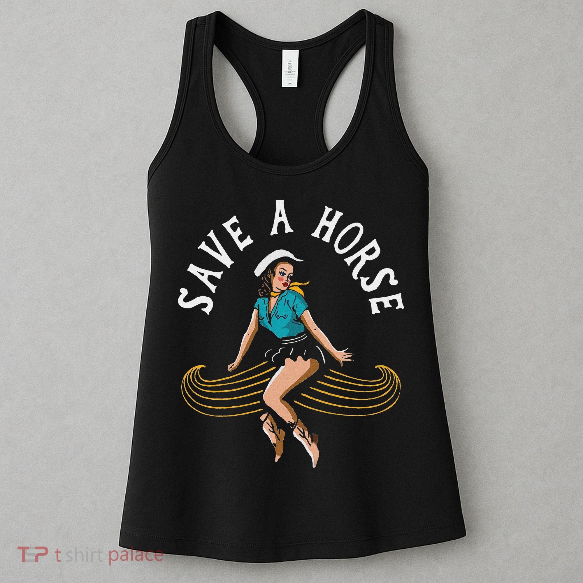 Save A Horse Ride A Mustache Free Moustache Rides Women's Tank Top