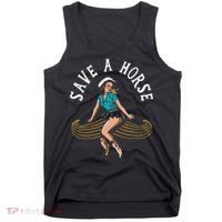 Save A Horse Ride A Mustache Free Moustache Rides Tank Top thumb 0