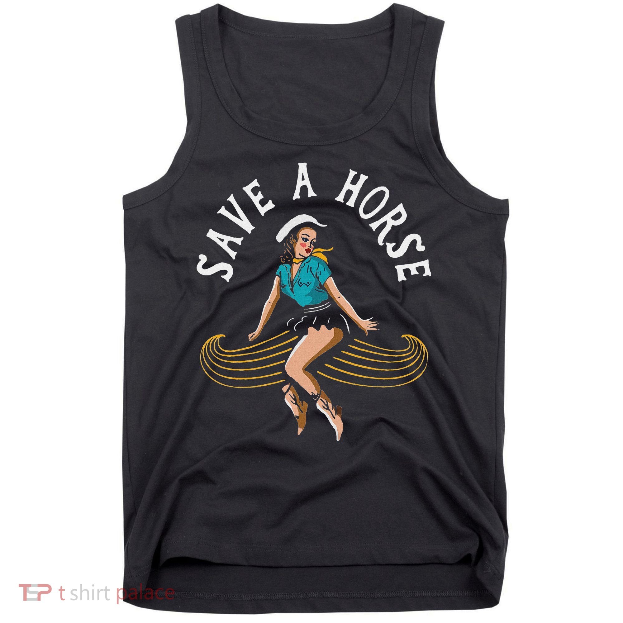 Save A Horse Ride A Mustache Free Moustache Rides Tank Top