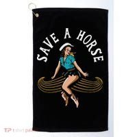 Save A Horse Ride A Mustache Free Moustache Rides Golf Towel thumb 0