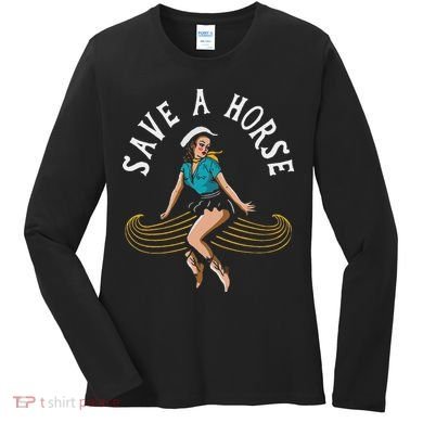 Save A Horse Ride A Mustache Free Moustache Rides Women's Long Sleeve Shirt