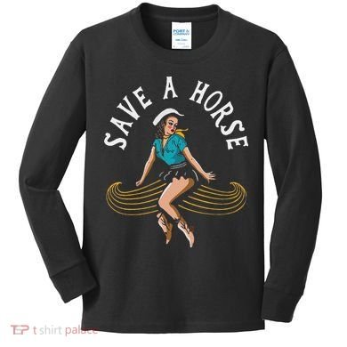 Save A Horse Ride A Mustache Free Moustache Rides Kids Long Sleeve Shirt