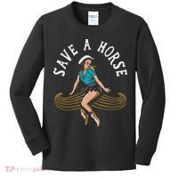 Save A Horse Ride A Mustache Free Moustache Rides Kids Long Sleeve Shirt thumb 0