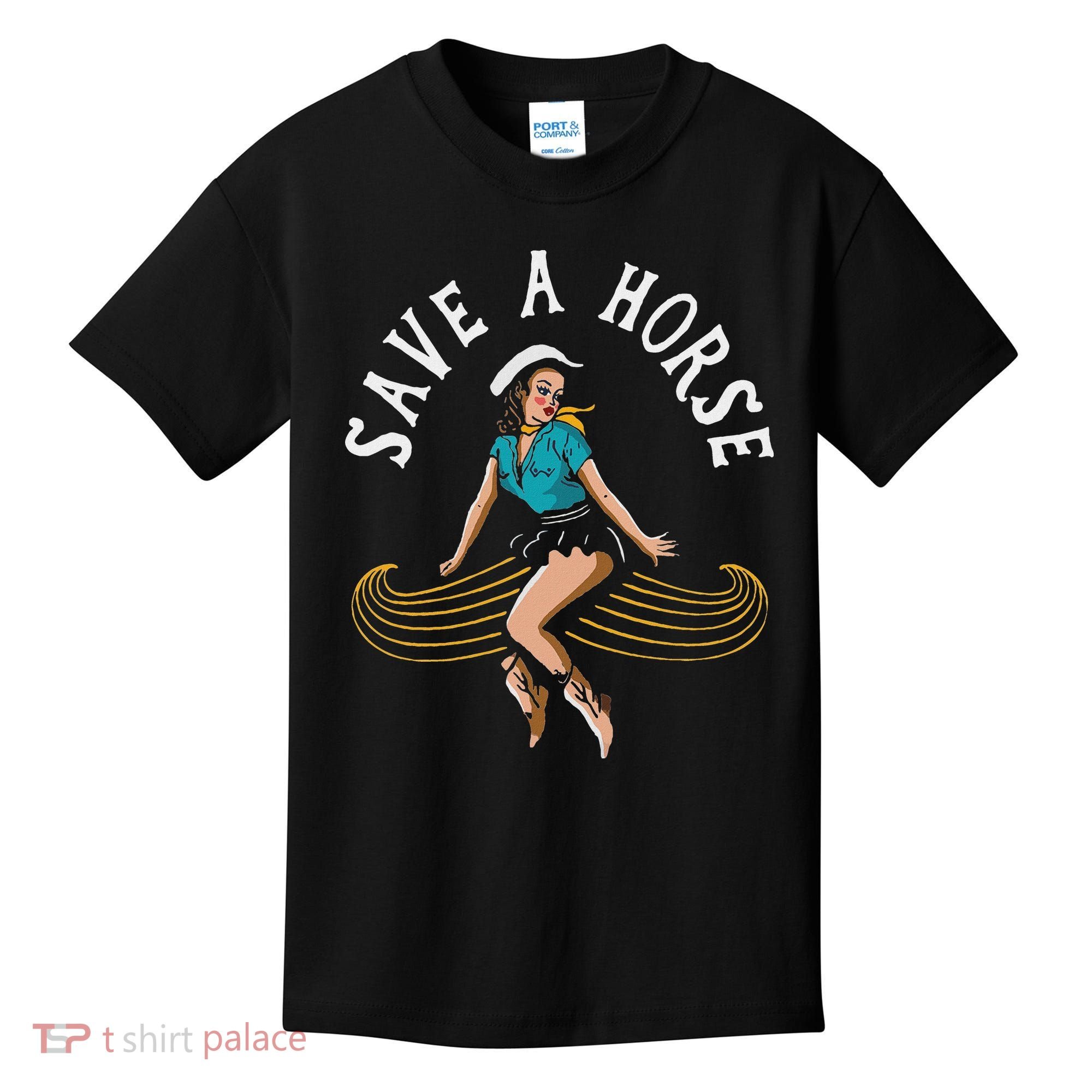 Save A Horse Ride A Mustache Free Moustache Rides Kids T-Shirt