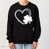Shamrock And Hand Drawn Heart St Patty's Day St Patricks Day Women's Sweatshirt thumb 0