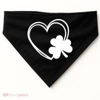 Shamrock And Hand Drawn Heart St Patty's Day St Patricks Day USA-Made Doggie Bandana thumb 0