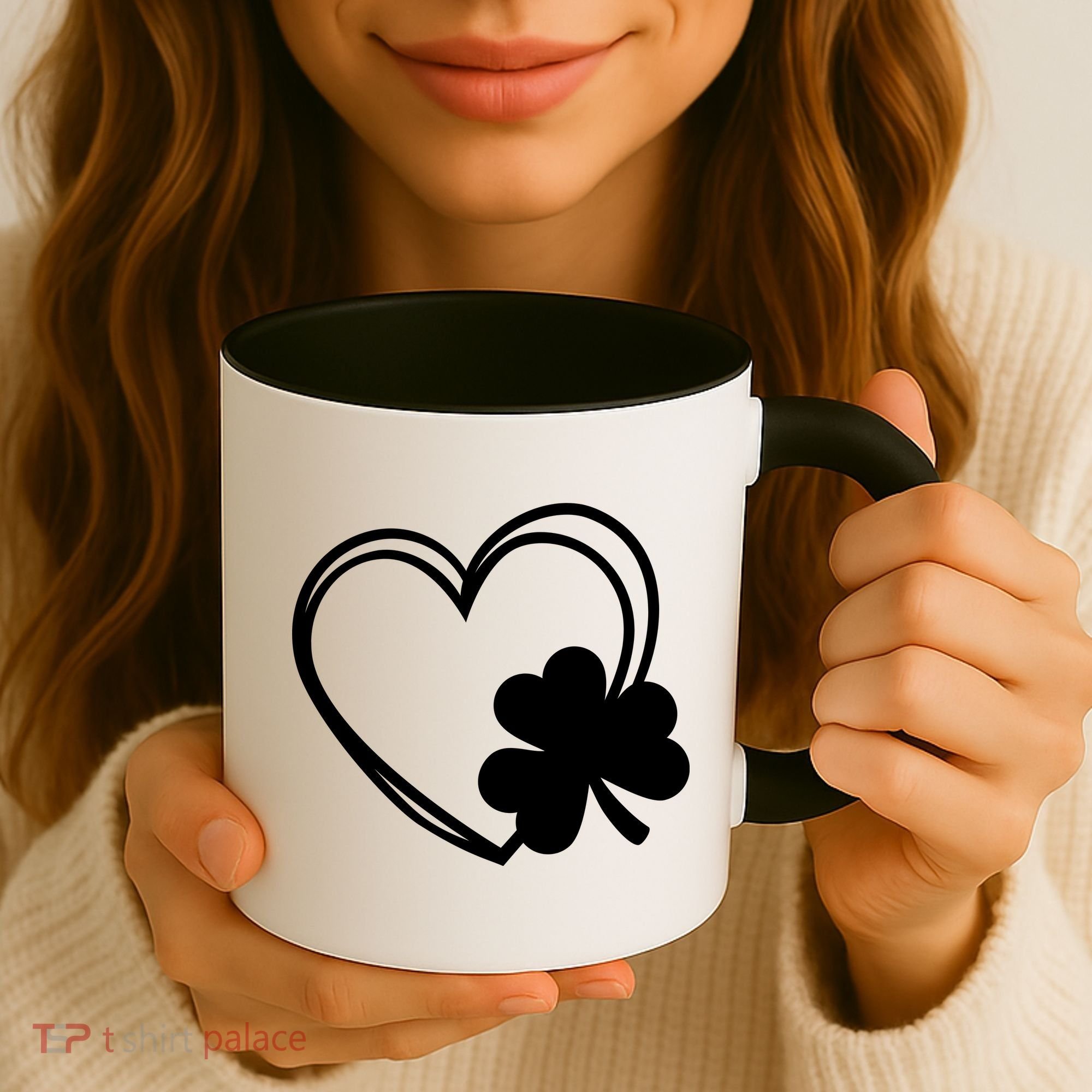 Shamrock And Hand Drawn Heart St Patty's Day St Patricks Day Coffee Mug