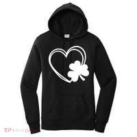 Shamrock And Hand Drawn Heart St Patty's Day St Patricks Day Women's Hoodie thumb 0