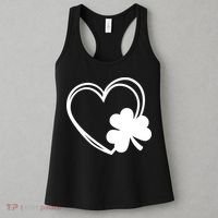 Shamrock And Hand Drawn Heart St Patty's Day St Patricks Day Women's Tank Top thumb 3