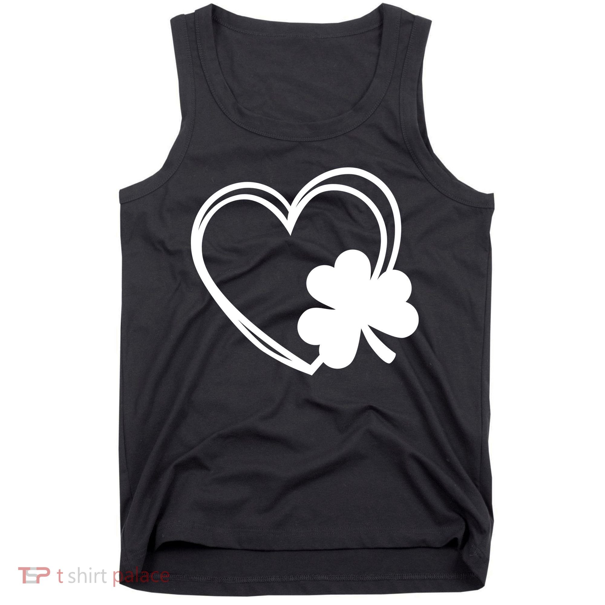 Shamrock And Hand Drawn Heart St Patty's Day St Patricks Day Tank Top
