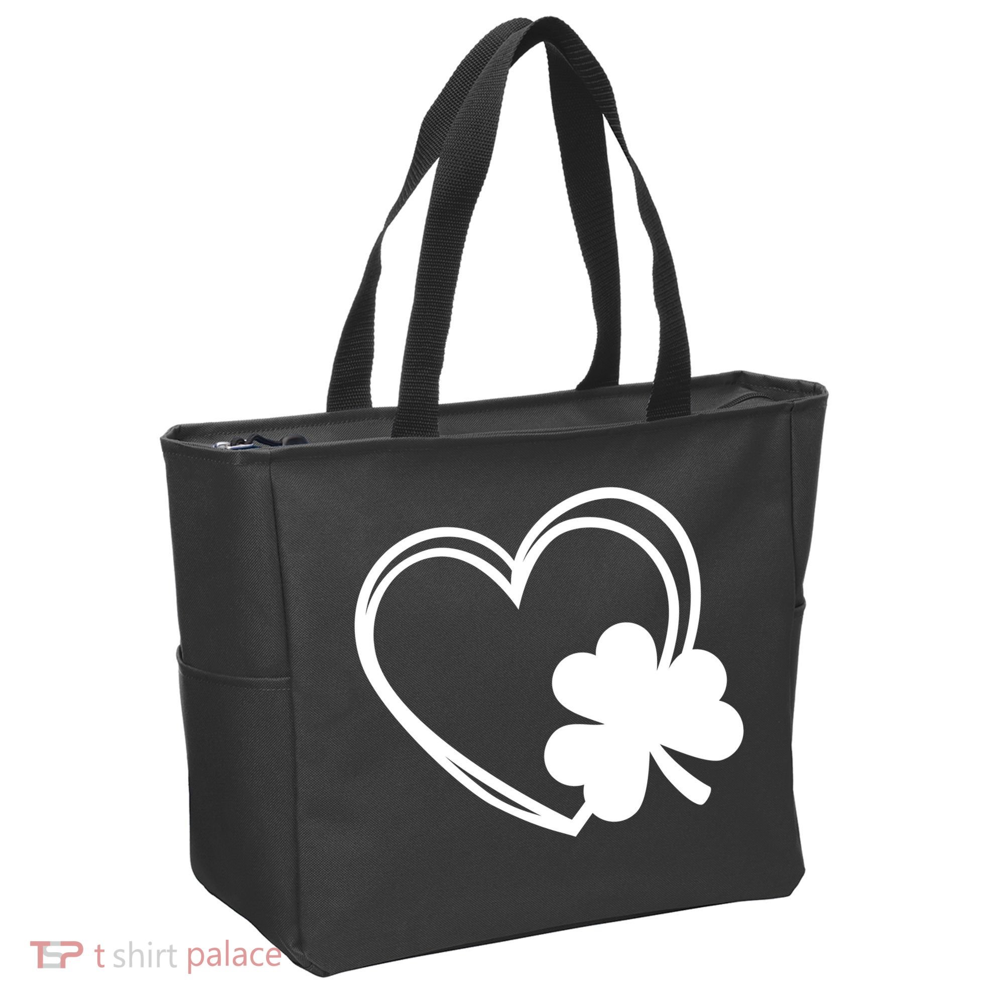 Shamrock And Hand Drawn Heart St Patty's Day St Patricks Day Tote Bag