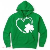 Shamrock And Hand Drawn Heart St Patty's Day St Patricks Day Hoodie thumb 0