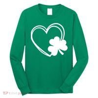 Shamrock And Hand Drawn Heart St Patty's Day St Patricks Day Long Sleeve Shirt thumb 0