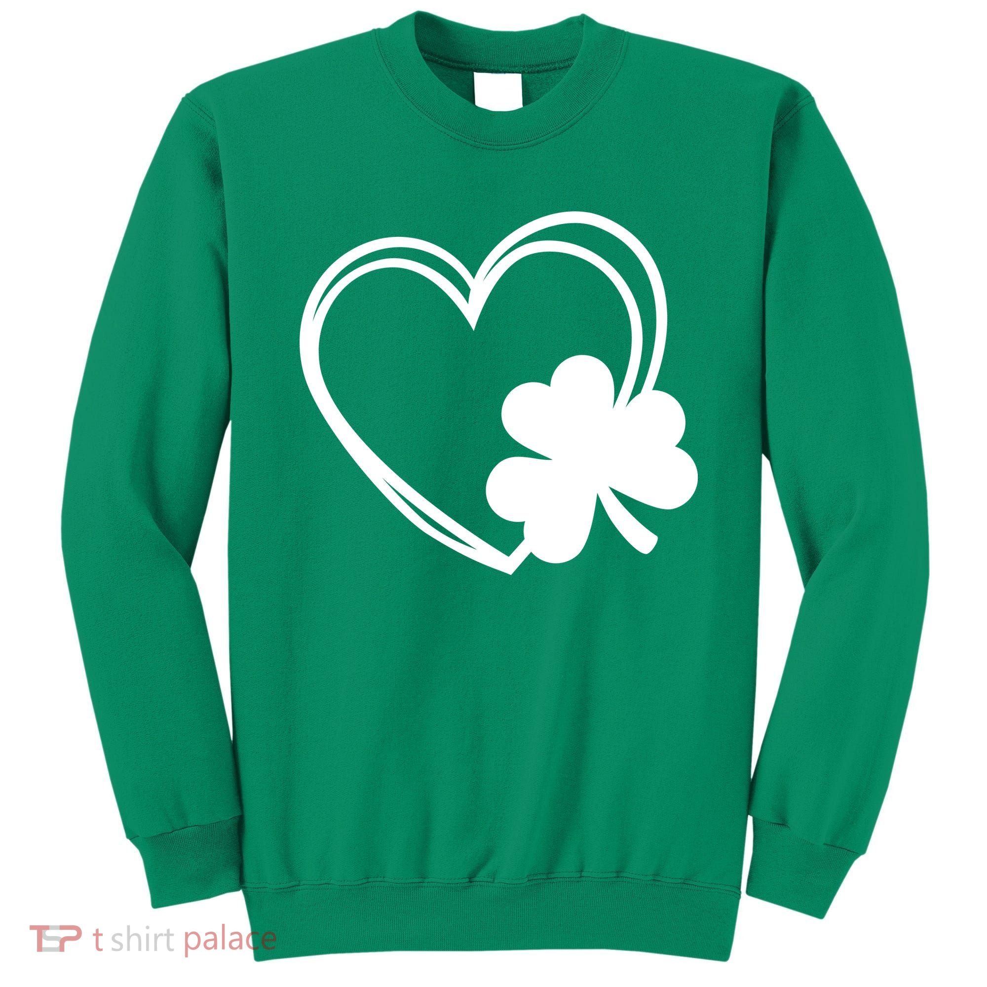 Shamrock And Hand Drawn Heart St Patty's Day St Patricks Day Sweatshirt