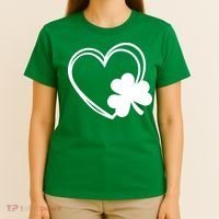 Shamrock And Hand Drawn Heart St Patty's Day St Patricks Day T-Shirt thumb 4