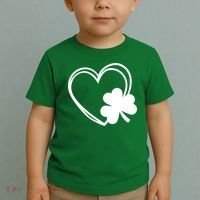 Shamrock And Hand Drawn Heart St Patty's Day St Patricks Day Toddler T-Shirt thumb 2